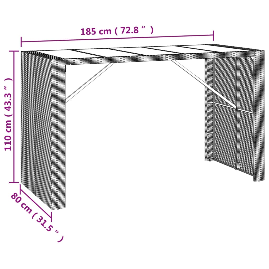 7-delige Tuinbarset met kussens poly rattan bruin is nu te koop bij PeponiXL, paradijselijk wonen!