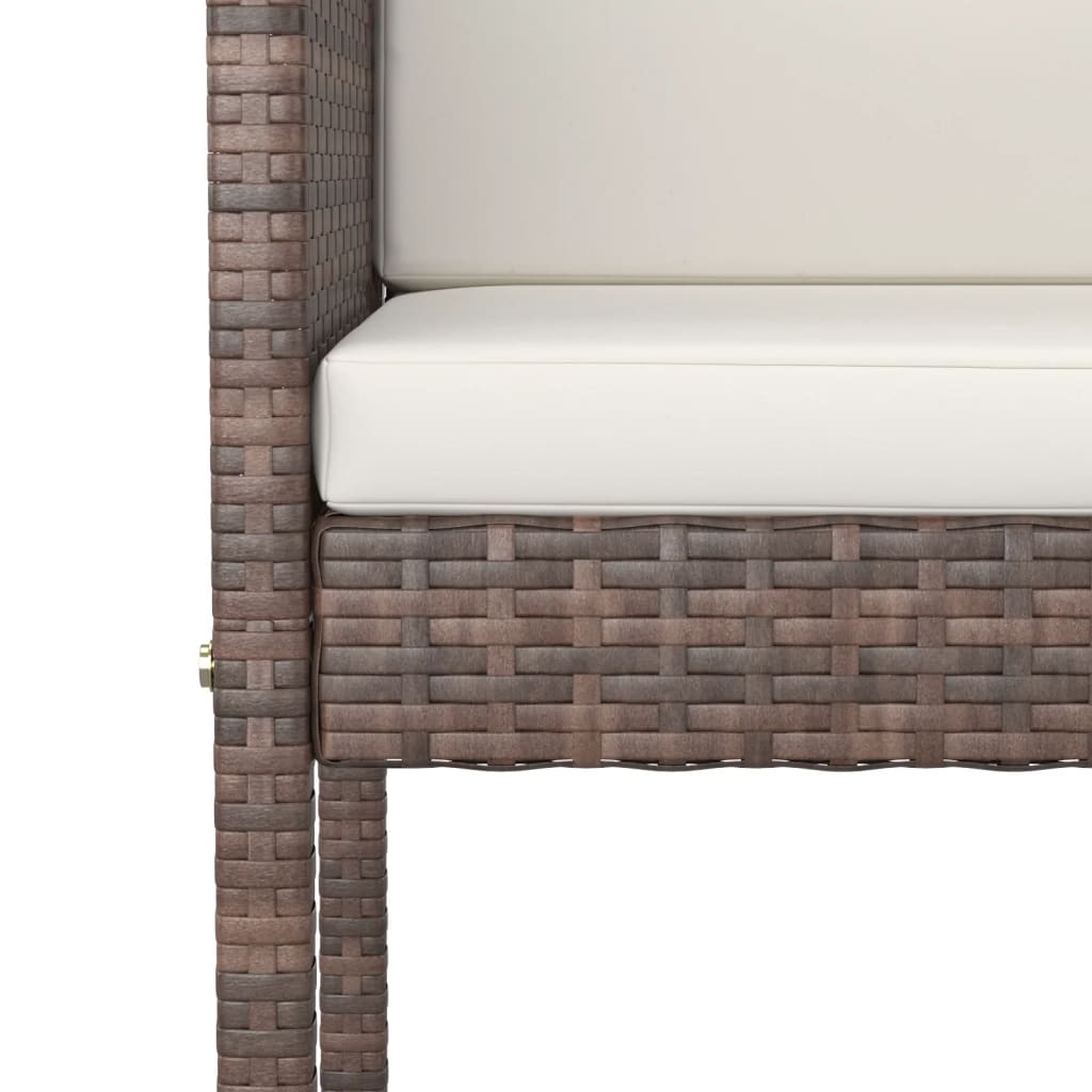 5-delige Tuinbarset met kussens poly rattan bruin is nu te koop bij PeponiXL, paradijselijk wonen!