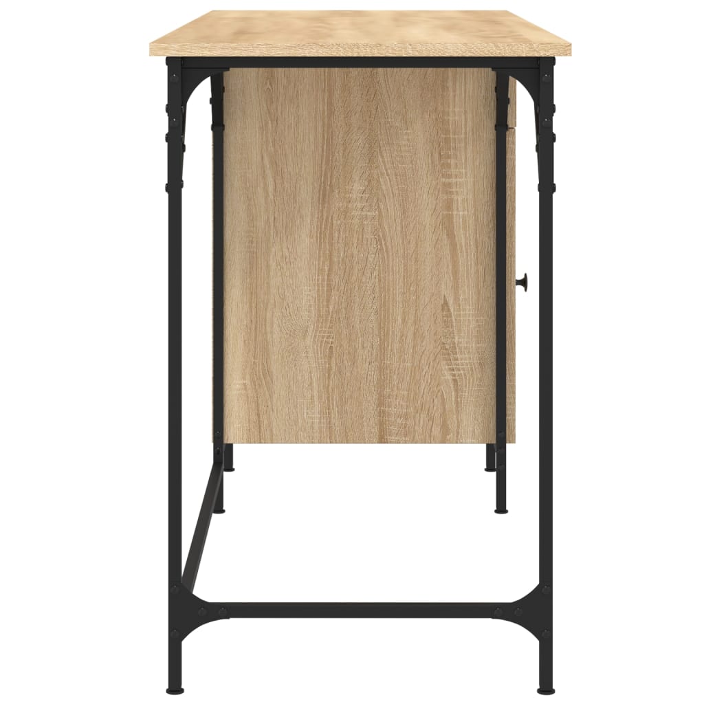 Bureau 131x48x75 cm bewerkt hout sonoma eikenkleurig is nu te koop bij PeponiXL, paradijselijk wonen!