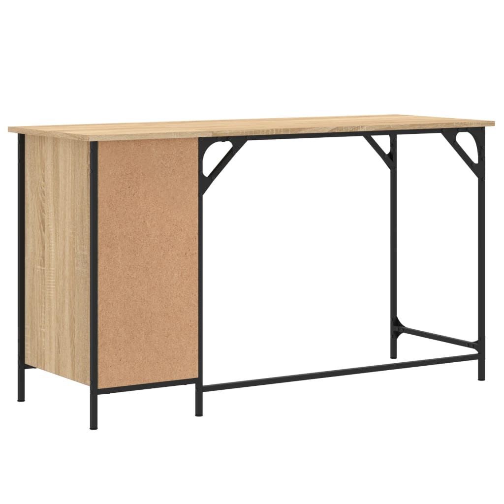Bureau 131x48x75 cm bewerkt hout sonoma eikenkleurig is nu te koop bij PeponiXL, paradijselijk wonen!