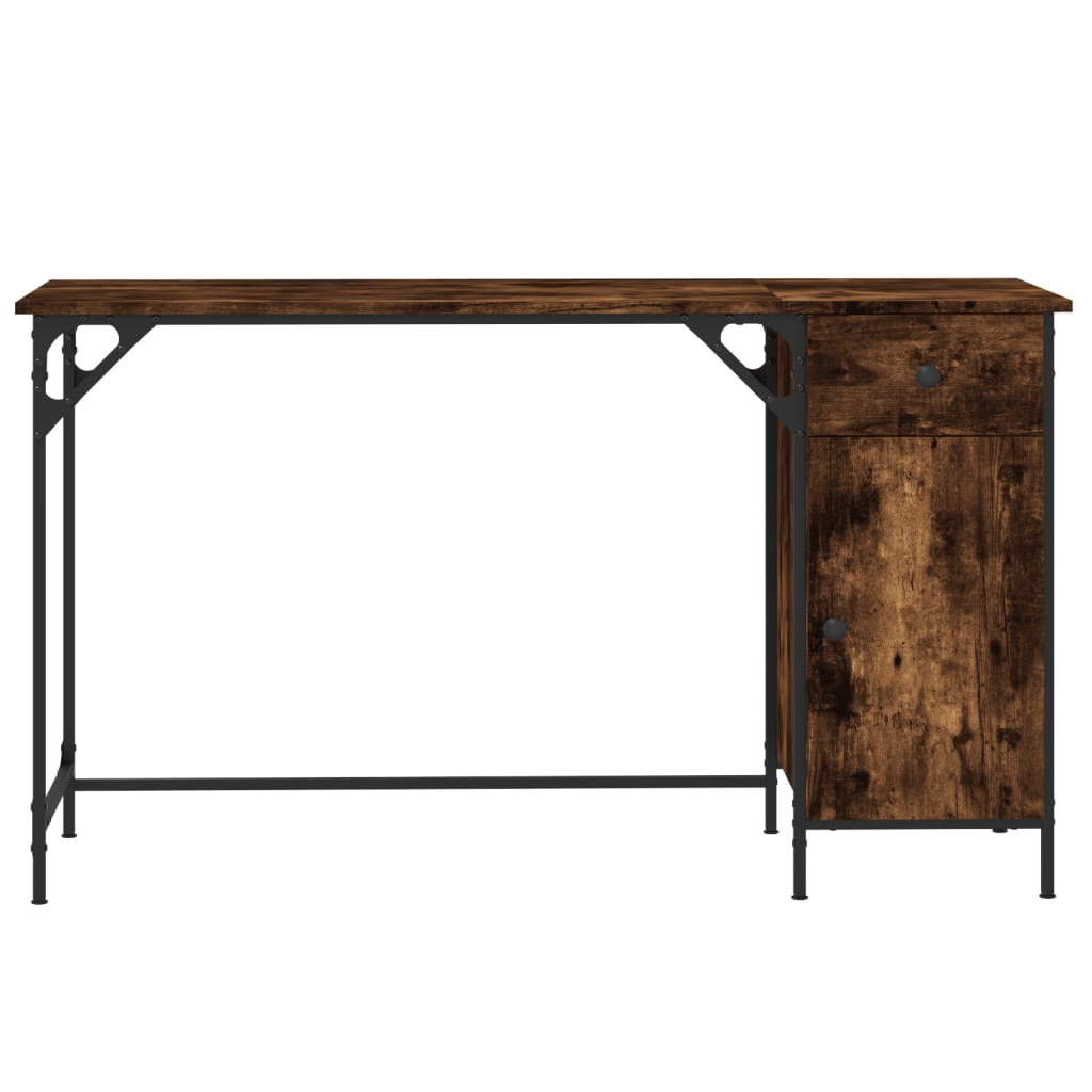 Bureau 131x48x75 cm bewerkt hout gerookt eikenkleurig is nu te koop bij PeponiXL, paradijselijk wonen!