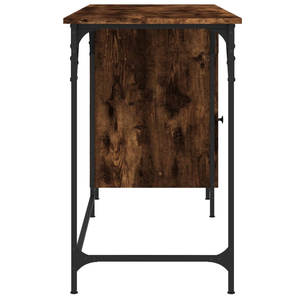 Bureau 131x48x75 cm bewerkt hout gerookt eikenkleurig is nu te koop bij PeponiXL, paradijselijk wonen!