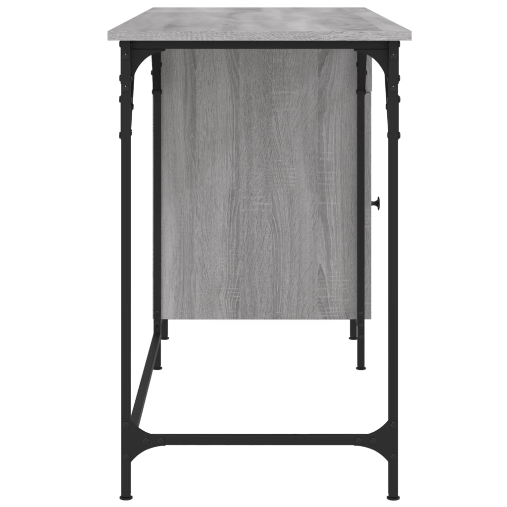 Bureau 131x48x75 cm bewerkt hout grijs sonoma eikenkleurig is nu te koop bij PeponiXL, paradijselijk wonen!
