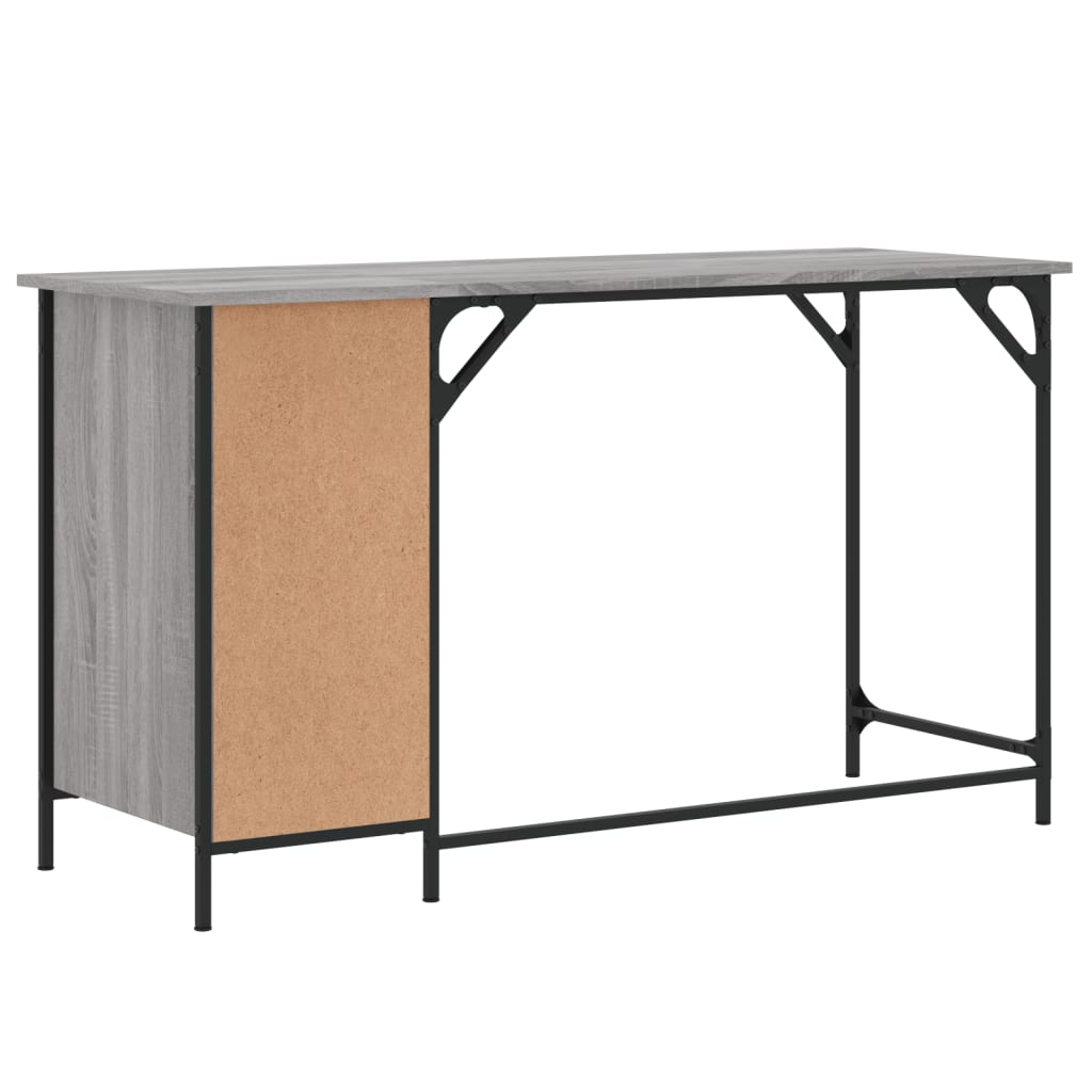 Bureau 131x48x75 cm bewerkt hout grijs sonoma eikenkleurig is nu te koop bij PeponiXL, paradijselijk wonen!