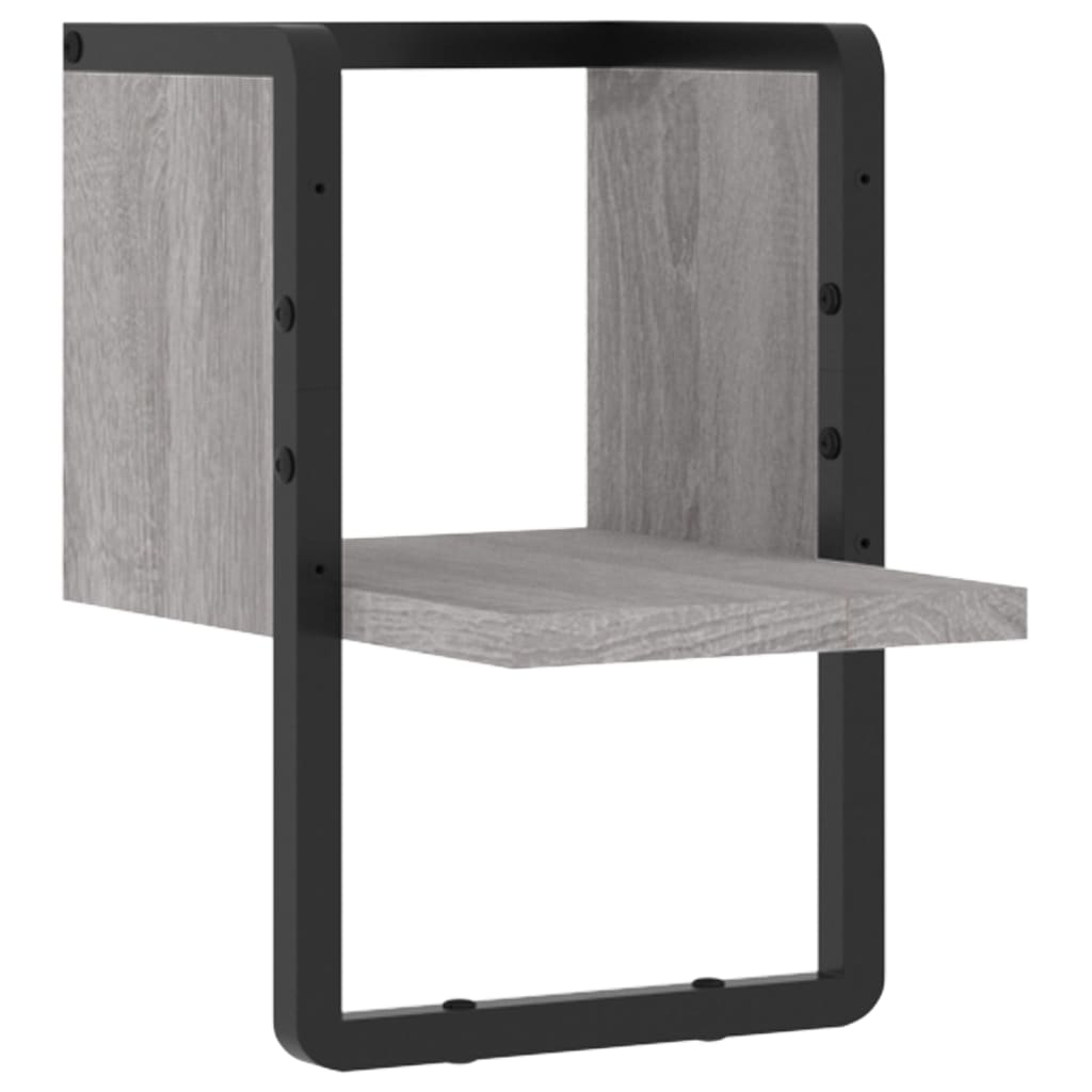 Wandschap met stang 20x25x30 cm grijs sonoma eikenkleurig is nu te koop bij PeponiXL, paradijselijk wonen!
