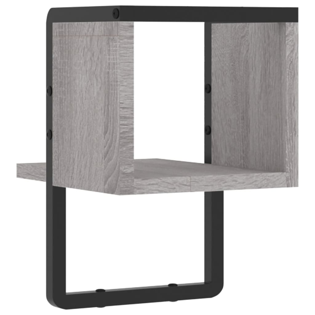 Wandschap met stang 20x25x30 cm grijs sonoma eikenkleurig is nu te koop bij PeponiXL, paradijselijk wonen!