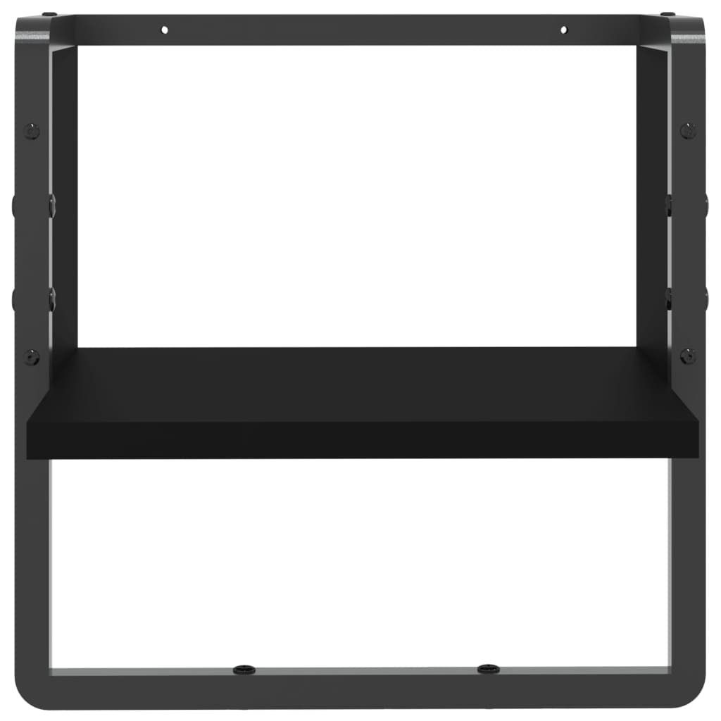 Wandschap met stang 30x25x30 cm zwart is nu te koop bij PeponiXL, paradijselijk wonen!