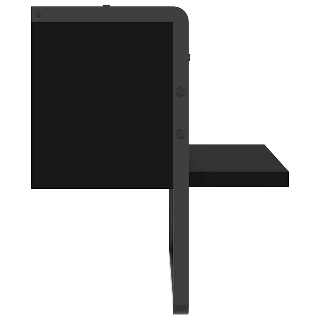 Wandschap met stang 30x25x30 cm zwart is nu te koop bij PeponiXL, paradijselijk wonen!