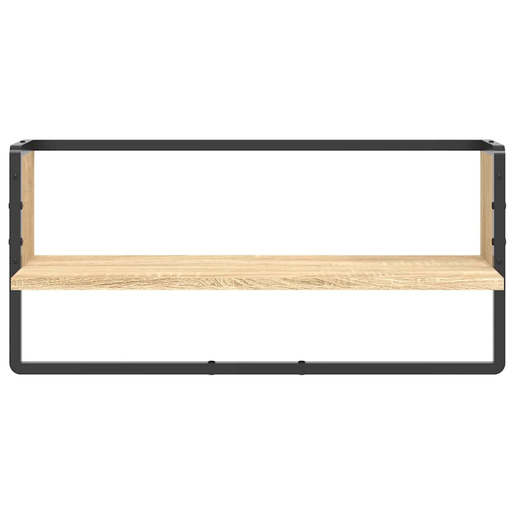 Wandschap met stang 65x25x30 cm sonoma eikenkleurig is nu te koop bij PeponiXL, paradijselijk wonen!