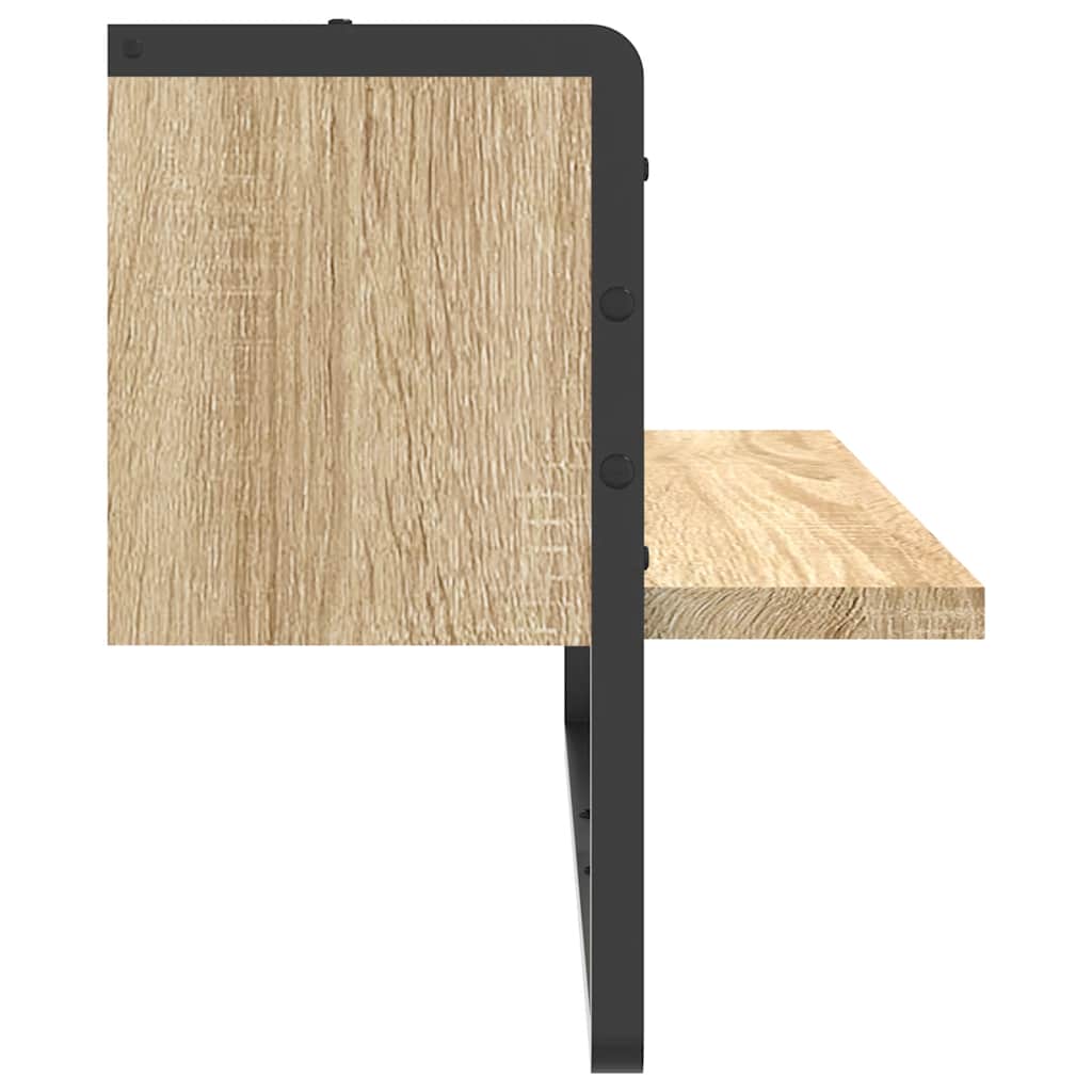 Wandschap met stang 65x25x30 cm sonoma eikenkleurig is nu te koop bij PeponiXL, paradijselijk wonen!
