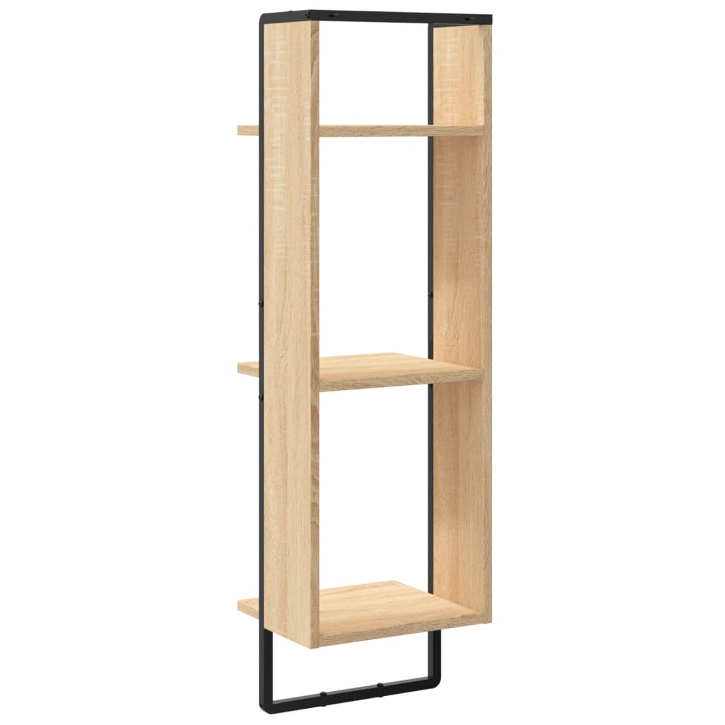 Wandrek 3-laags 30x25x100 cm bewerkt hout sonoma eikenkleurig is nu te koop bij PeponiXL, paradijselijk wonen!