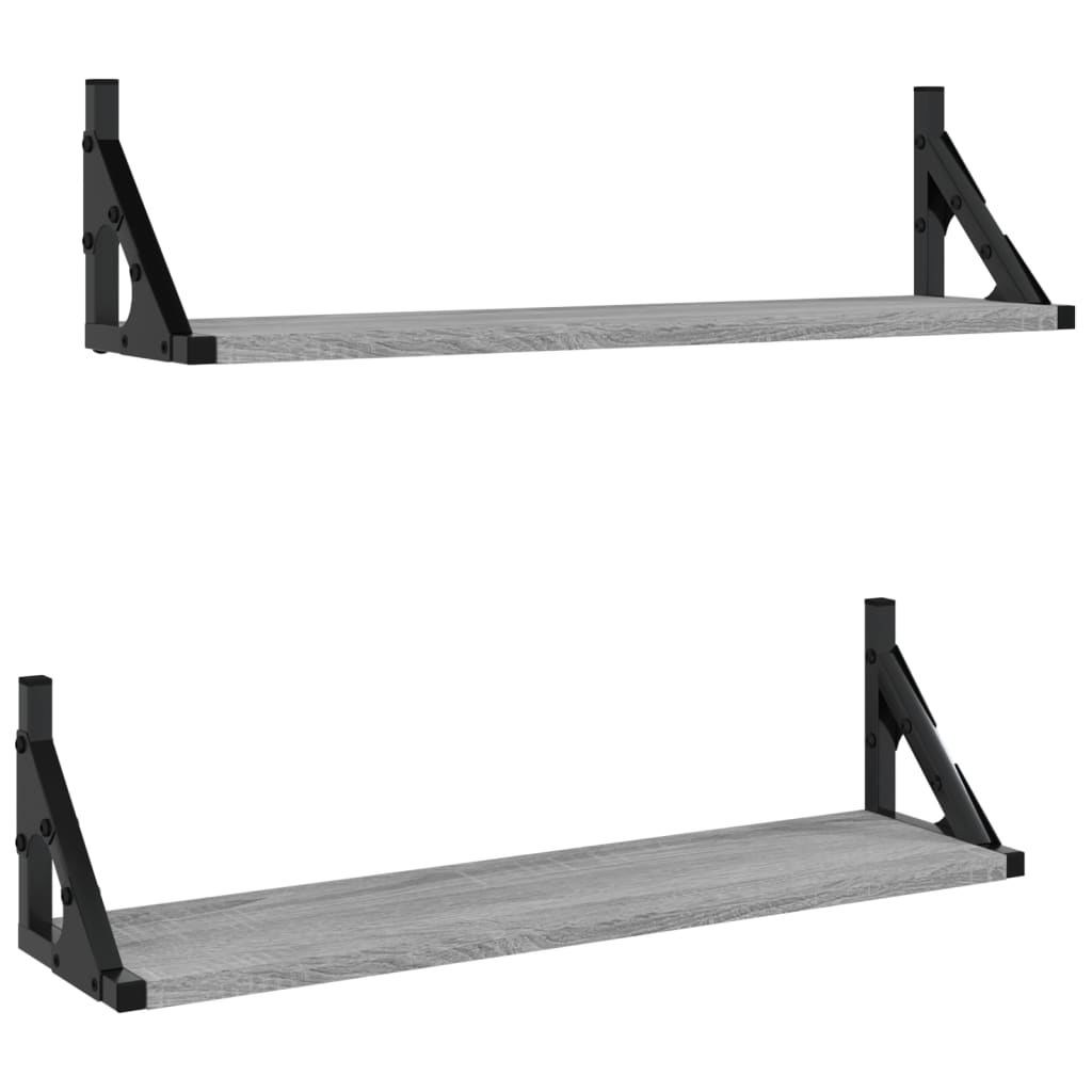 Wandschappen 2 st 60x15x15,5 cm grijs sonoma eikenkleurig is nu te koop bij PeponiXL, paradijselijk wonen!