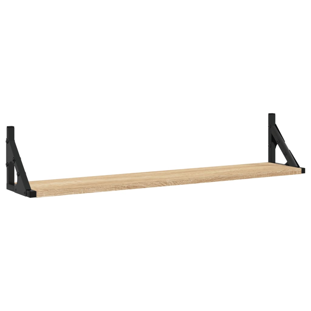 Wandplanken 2 st Sonoma eiken 80x15x15,5 cm bewerkt hout is nu te koop bij PeponiXL, paradijselijk wonen!