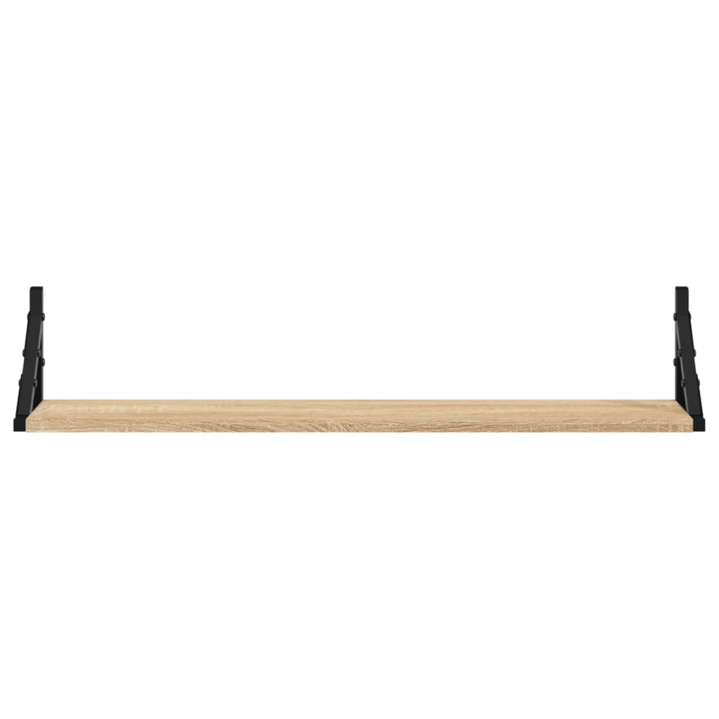 Wandplanken 2 st Sonoma eiken 80x15x15,5 cm bewerkt hout is nu te koop bij PeponiXL, paradijselijk wonen!