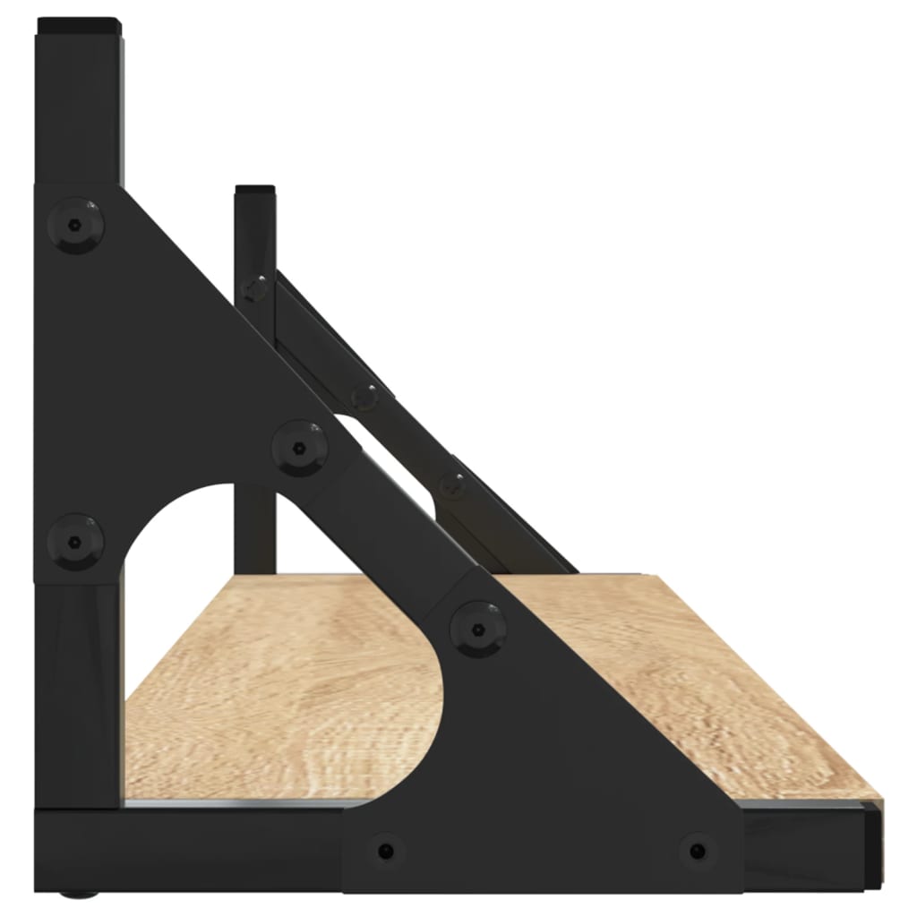 Wandplanken 2 st Sonoma eiken 80x15x15,5 cm bewerkt hout is nu te koop bij PeponiXL, paradijselijk wonen!