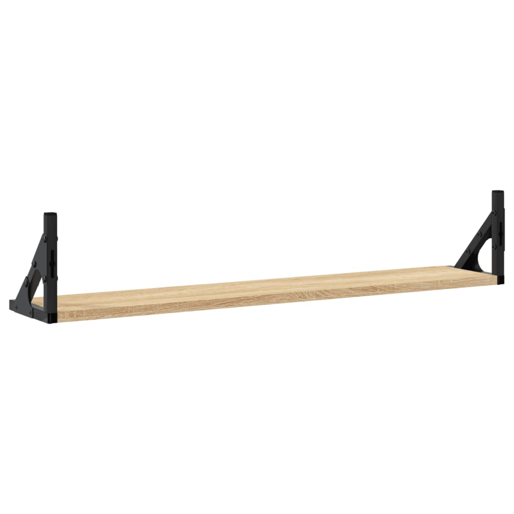 Wandplanken 2 st Sonoma eiken 80x15x15,5 cm bewerkt hout is nu te koop bij PeponiXL, paradijselijk wonen!