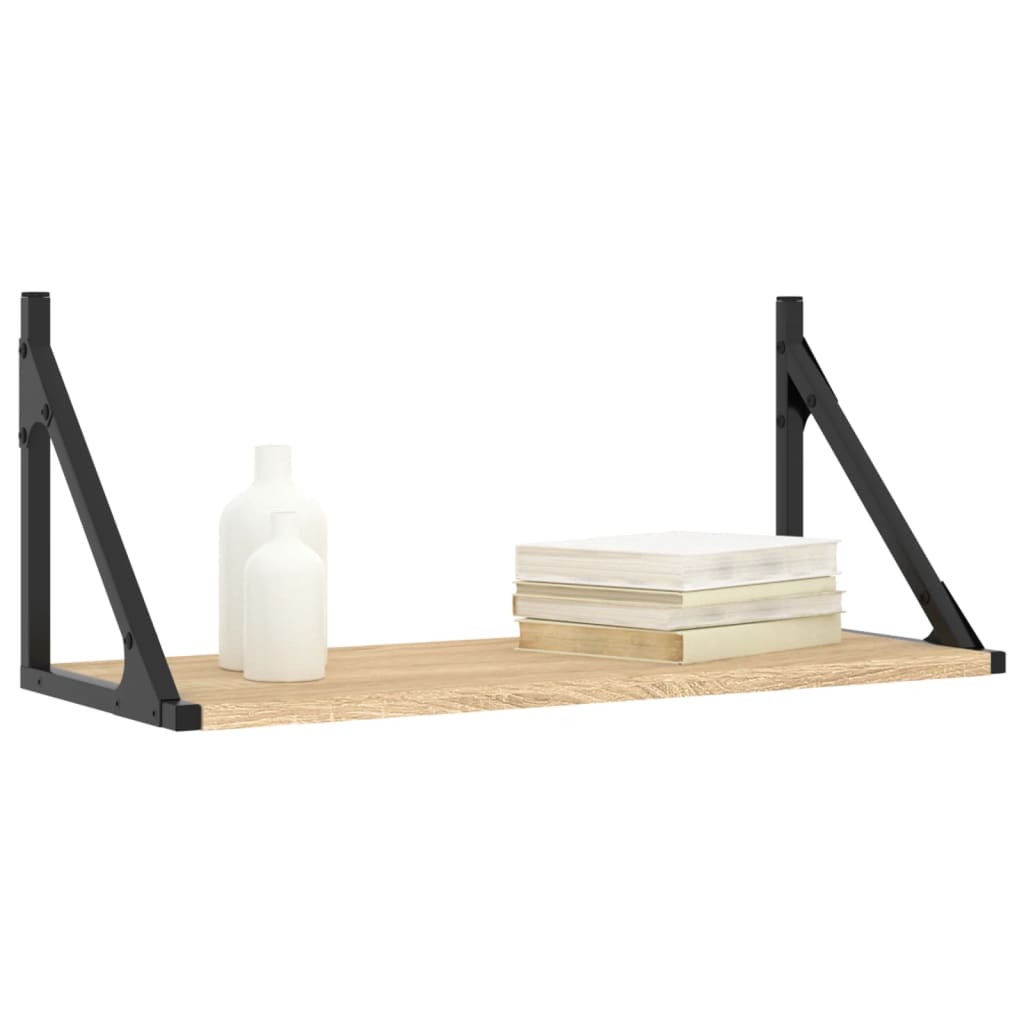 Wandschappen 2 st 60x25x25,5 cm bewerkt hout sonoma eikenkleur is nu te koop bij PeponiXL, paradijselijk wonen!
