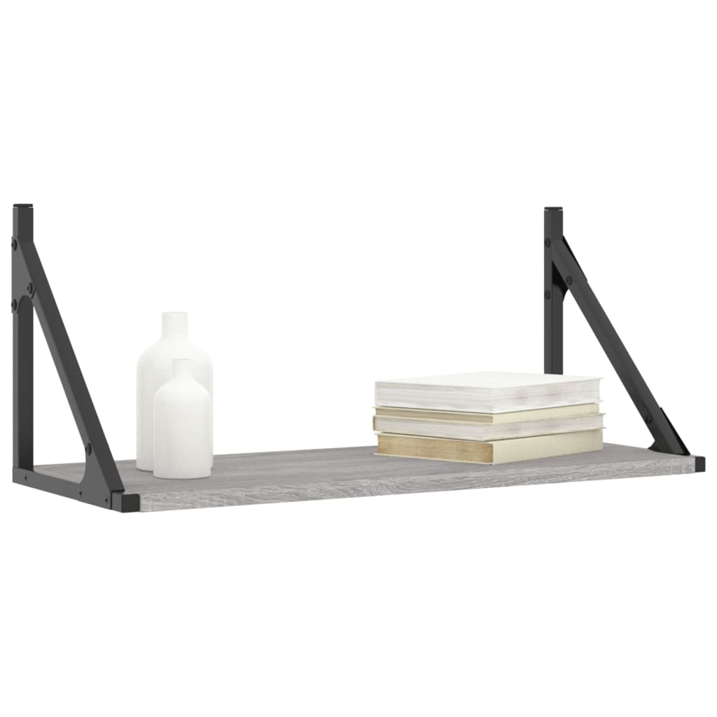 Wandschappen 2 st 60x25x25,5 cm bewerkt hout grijs sonoma eiken is nu te koop bij PeponiXL, paradijselijk wonen!