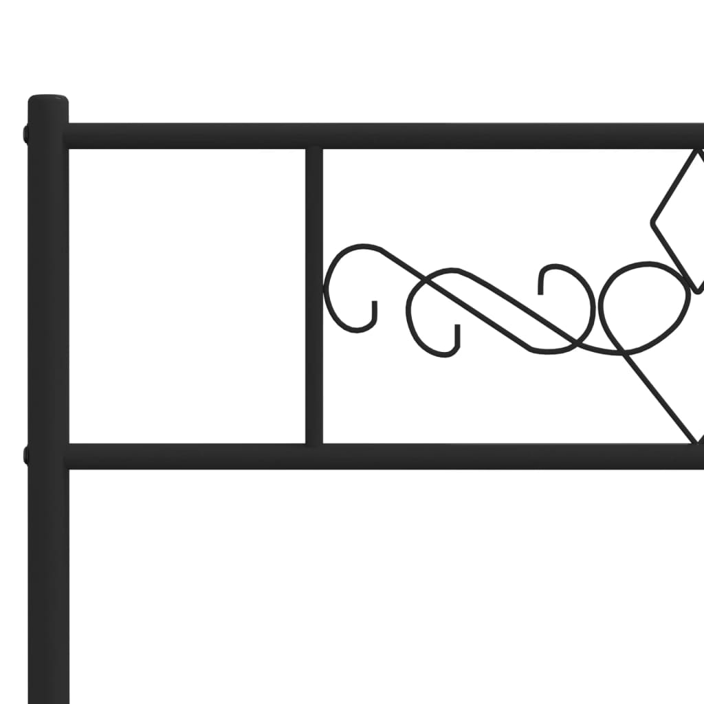 Bedframe met hoofdbord metaal zwart 90x190 cm is nu te koop bij PeponiXL, paradijselijk wonen!