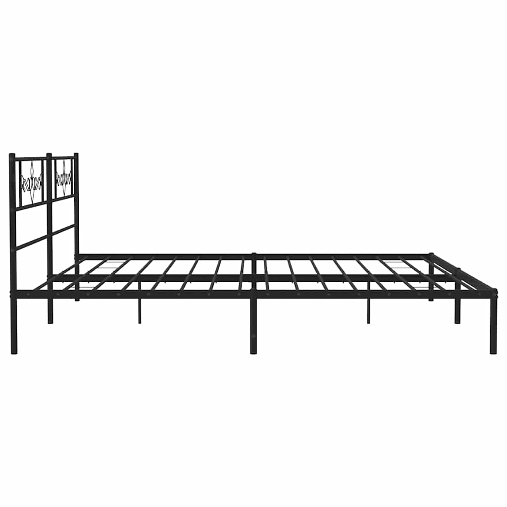 Bedframe met hoofdbord metaal zwart 183x213 cm is nu te koop bij PeponiXL, paradijselijk wonen!