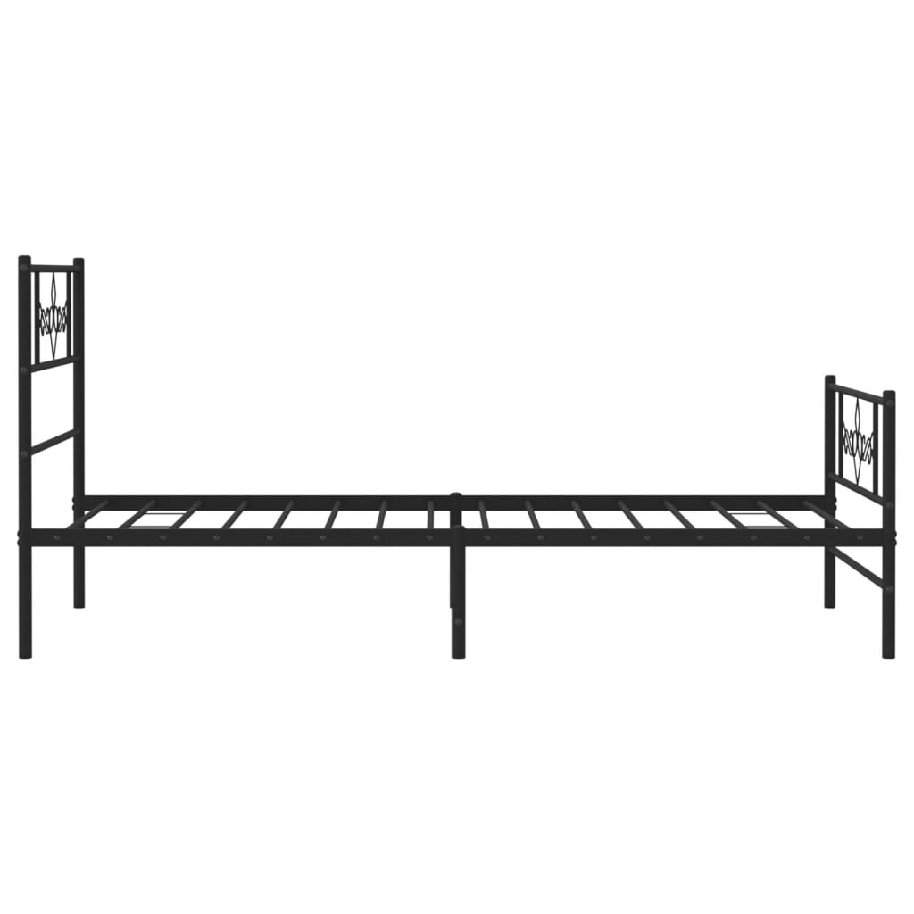 Bedframe met hoofd- en voeteneinde metaal zwart 90x190 cm is nu te koop bij PeponiXL, paradijselijk wonen!
