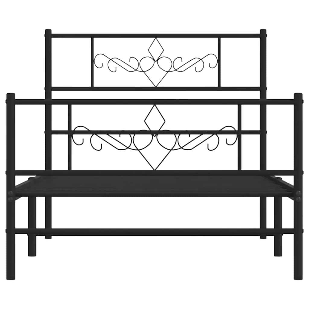 Bedframe met hoofd- en voeteneinde metaal zwart 100x190 cm is nu te koop bij PeponiXL, paradijselijk wonen!