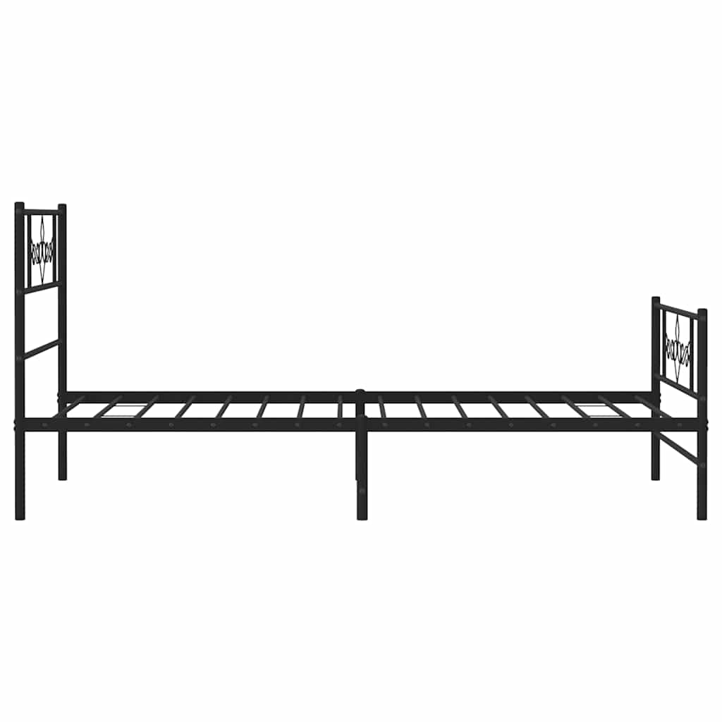 Bedframe met hoofd- en voeteneinde metaal zwart 100x200 cm is nu te koop bij PeponiXL, paradijselijk wonen!