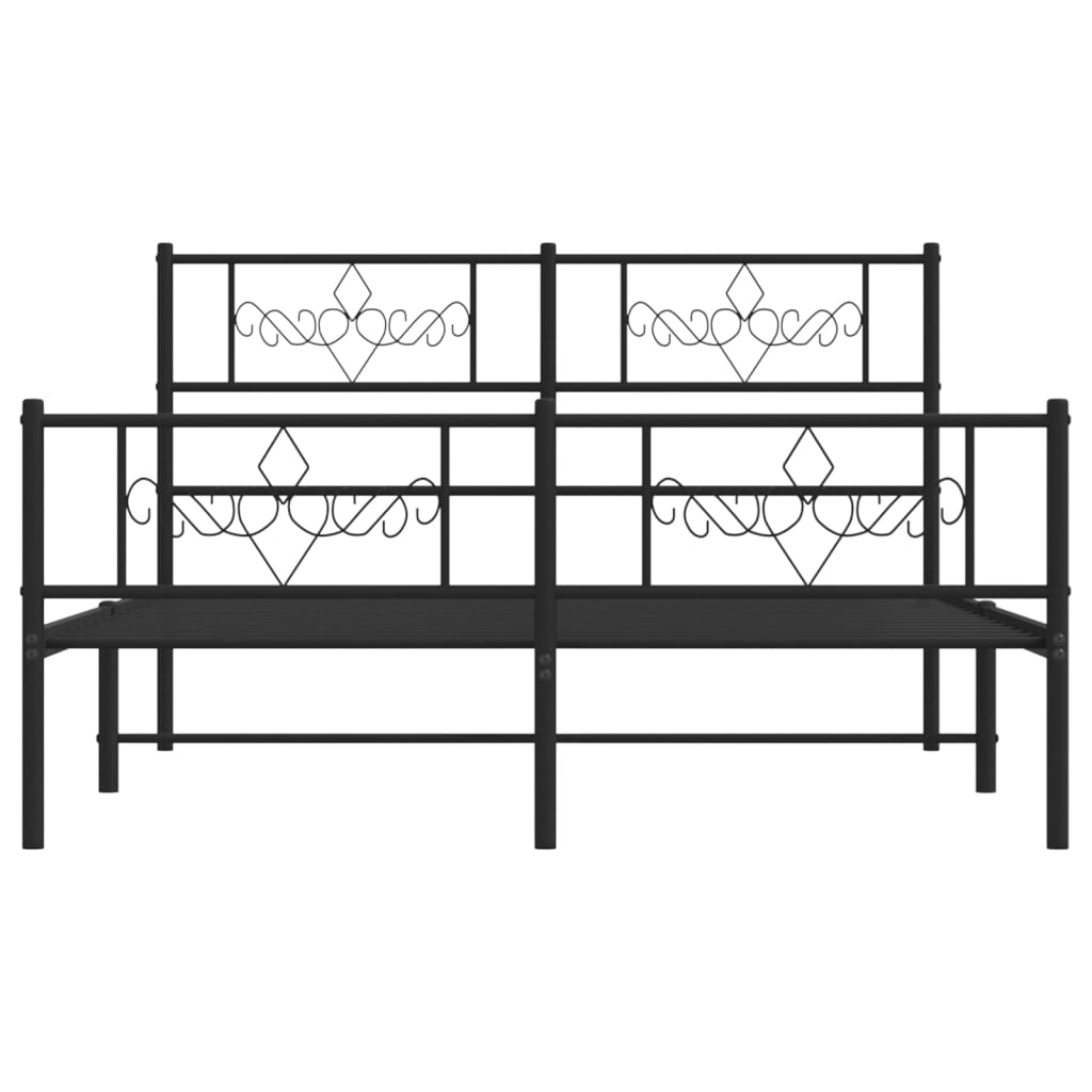 Bedframe met voetbord zonder matras metaal zwart 160x200 cm is nu te koop bij PeponiXL, paradijselijk wonen!