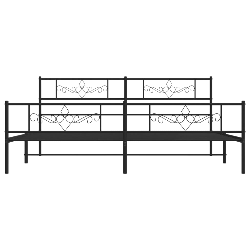 Bedframe met hoofd- en voeteneinde metaal zwart 200x200 cm is nu te koop bij PeponiXL, paradijselijk wonen!