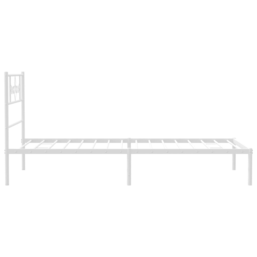 Bedframe met hoofdbord metaal wit 90x190 cm is nu te koop bij PeponiXL, paradijselijk wonen!