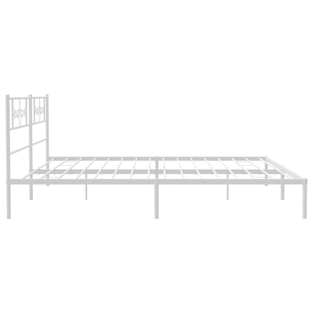 Bedframe met hoofdbord metaal wit 183x213 cm is nu te koop bij PeponiXL, paradijselijk wonen!