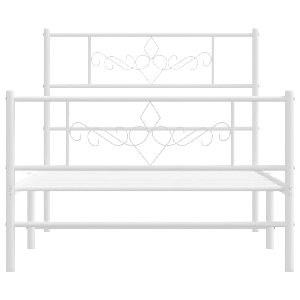Bedframe met hoofd- en voeteneinde metaal wit 90x190 cm is nu te koop bij PeponiXL, paradijselijk wonen!