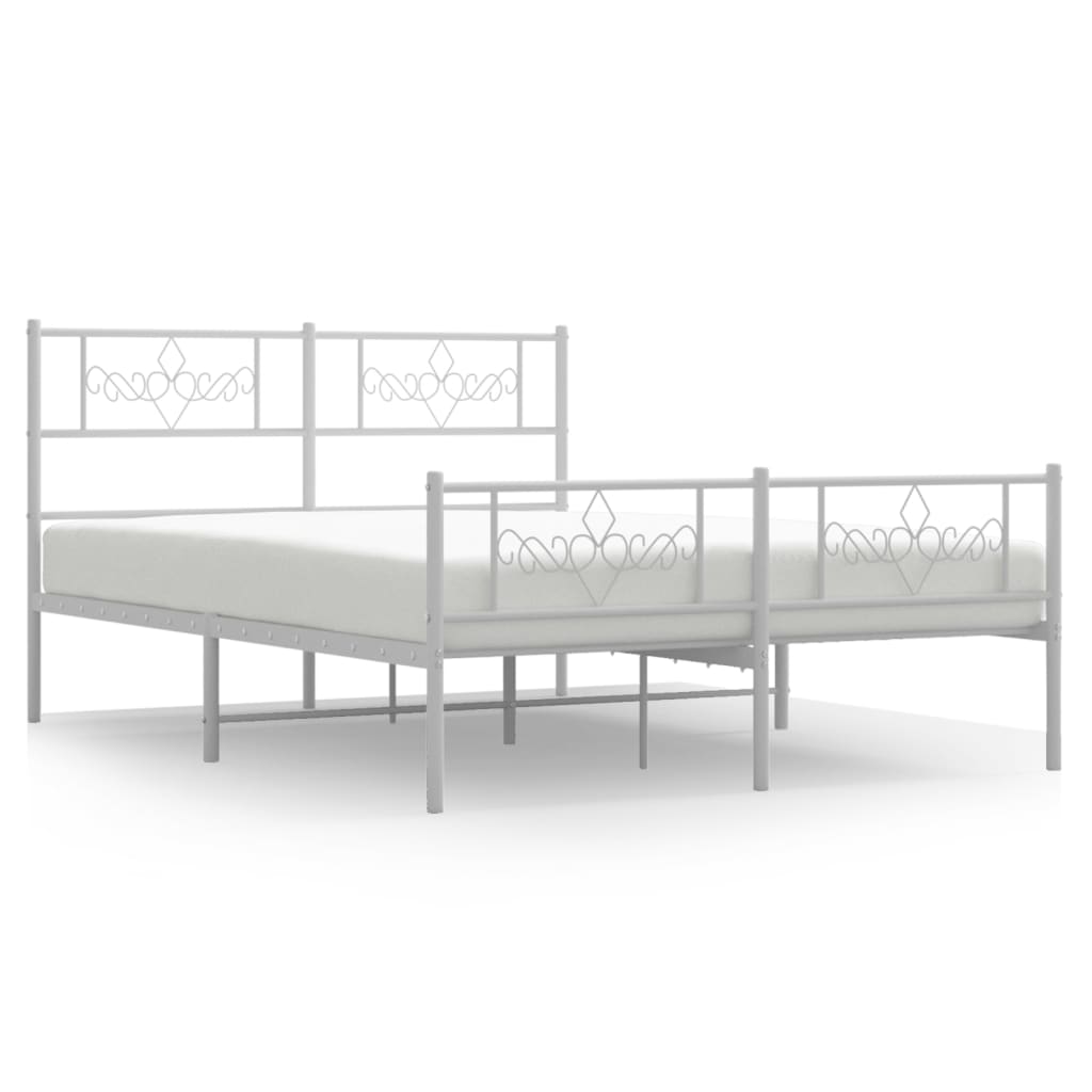 Bedframe met hoofd- en voeteneinde metaal wit 120 x 190 cm is nu te koop bij PeponiXL, paradijselijk wonen!