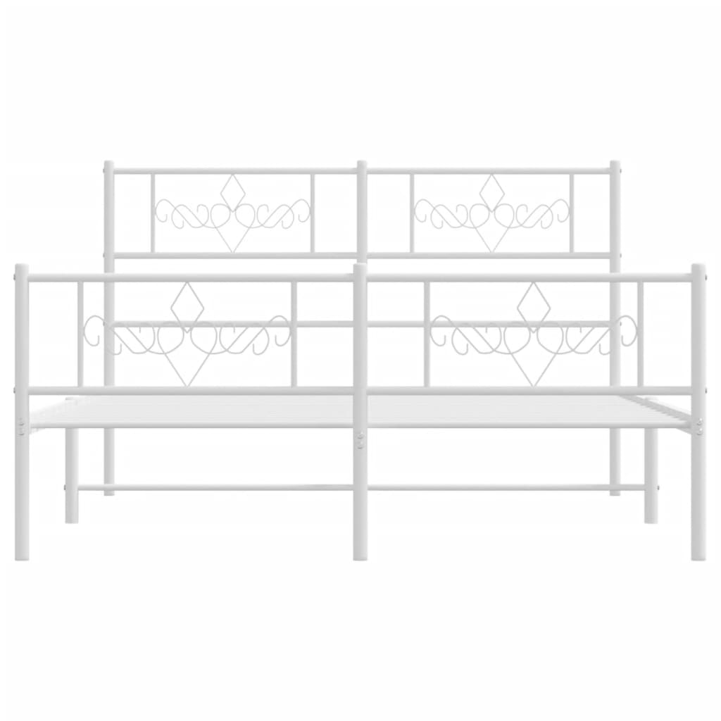 Bedframe met hoofd- en voeteneinde metaal wit 120 x 190 cm is nu te koop bij PeponiXL, paradijselijk wonen!