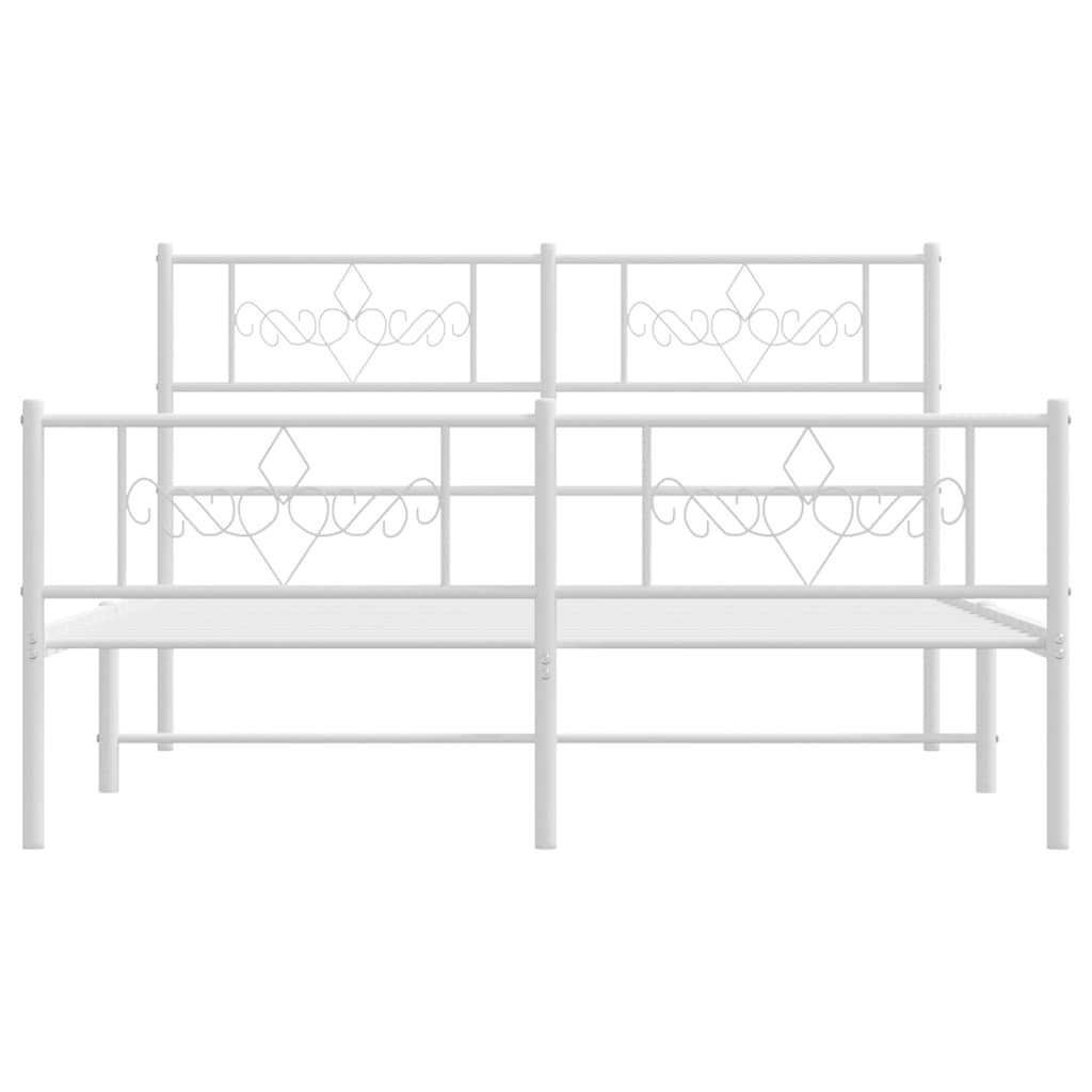 Bedframe met hoofd- en voeteneinde metaal wit 150x200 cm is nu te koop bij PeponiXL, paradijselijk wonen!