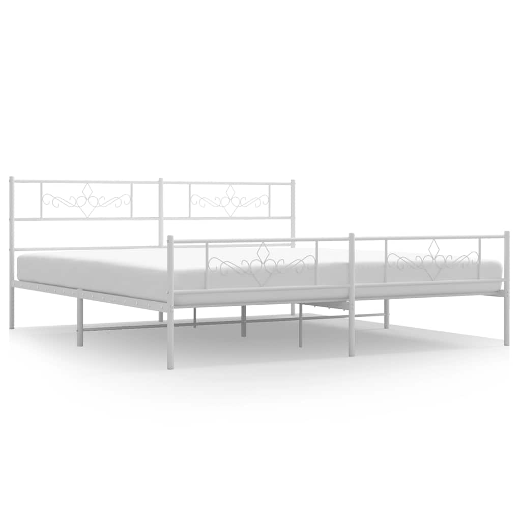 Bedframe met hoofd- en voeteneinde metaal wit 183x213 cm is nu te koop bij PeponiXL, paradijselijk wonen!