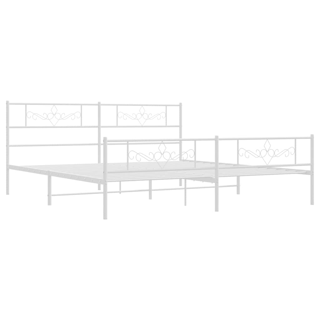 Bedframe met hoofd- en voeteneinde metaal wit 183x213 cm is nu te koop bij PeponiXL, paradijselijk wonen!