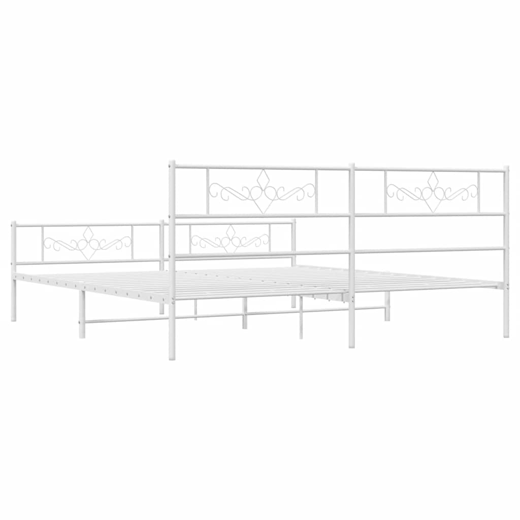 Bedframe met hoofd- en voeteneinde metaal wit 183x213 cm is nu te koop bij PeponiXL, paradijselijk wonen!