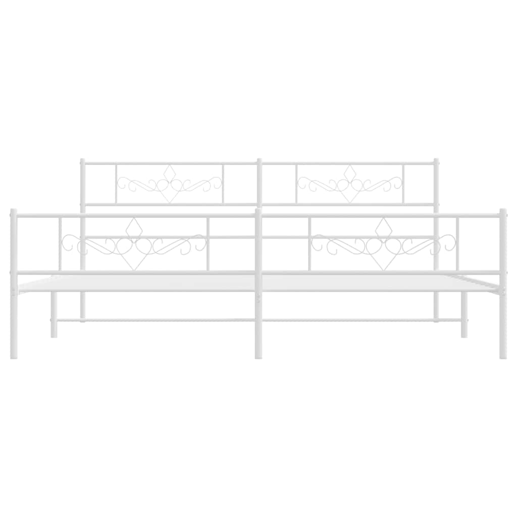Bedframe met hoofd- en voeteneinde metaal wit 193x203 cm is nu te koop bij PeponiXL, paradijselijk wonen!