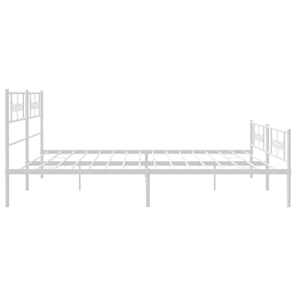 Bedframe met hoofd- en voeteneinde metaal wit 193x203 cm is nu te koop bij PeponiXL, paradijselijk wonen!