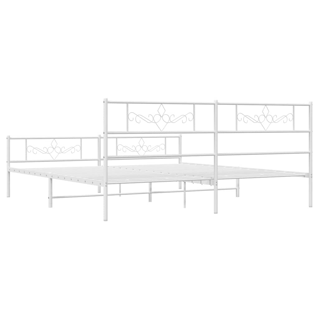 Bedframe met hoofd- en voeteneinde metaal wit 193x203 cm is nu te koop bij PeponiXL, paradijselijk wonen!
