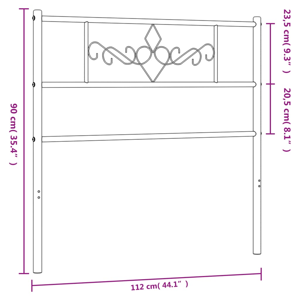 Vervangend hoofdbord 107 cm metaal wit is nu te koop bij PeponiXL, paradijselijk wonen!
