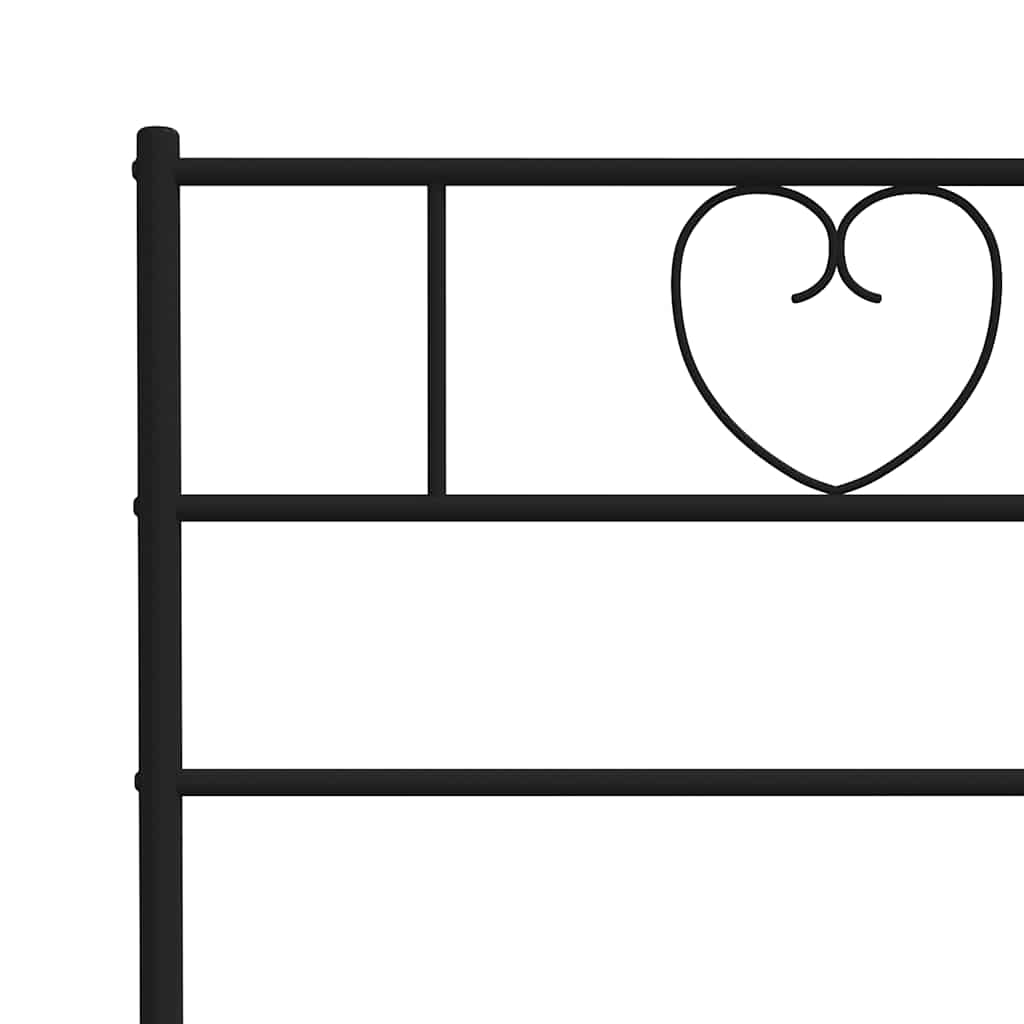 Bedframe met hoofdbord metaal zwart 150x200 cm is nu te koop bij PeponiXL, paradijselijk wonen!