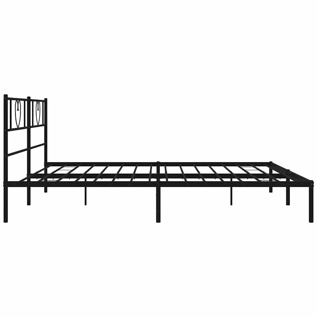 Bedframe met hoofdbord metaal zwart 183x213 cm is nu te koop bij PeponiXL, paradijselijk wonen!