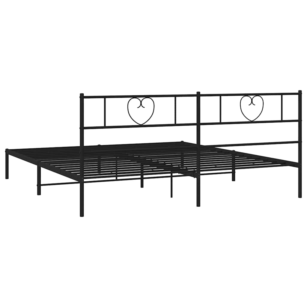 Bedframe met hoofdbord metaal zwart 183x213 cm is nu te koop bij PeponiXL, paradijselijk wonen!