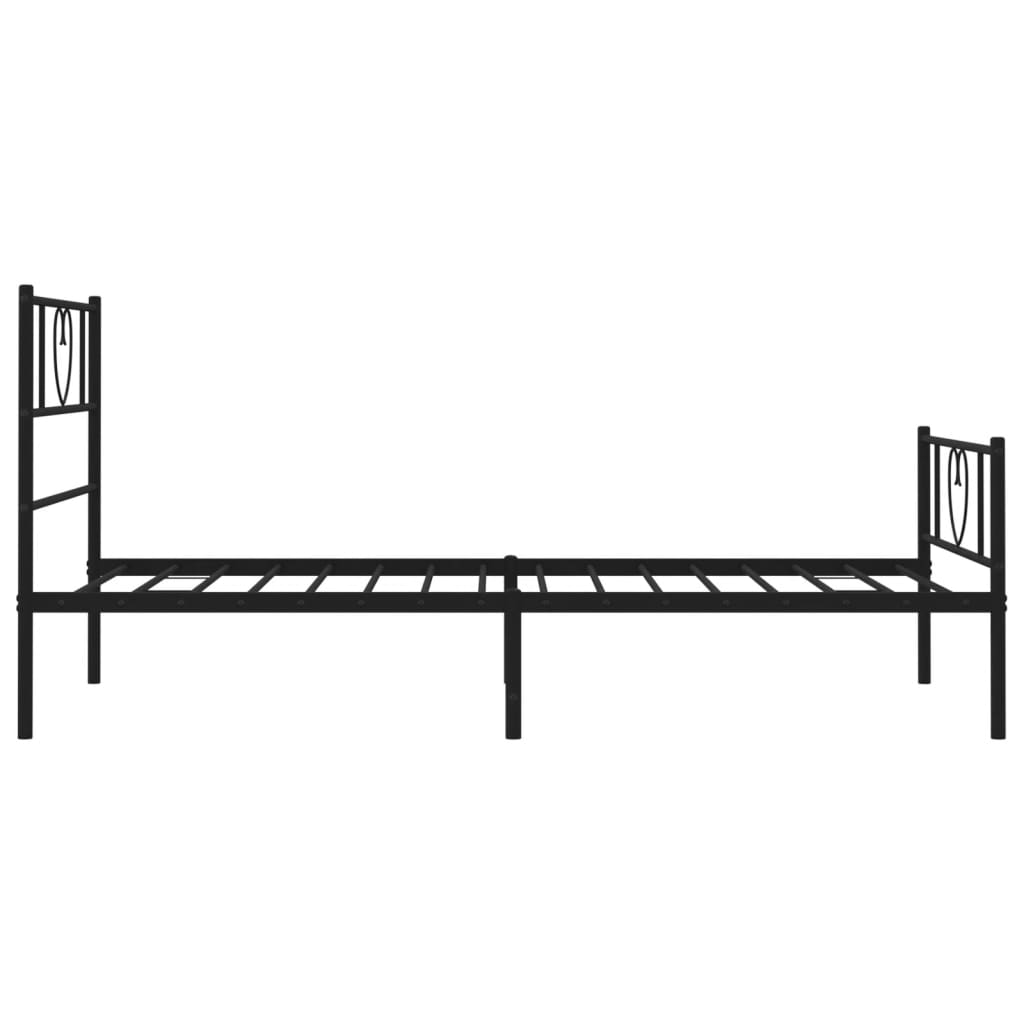 Bedframe met hoofd- en voeteneinde metaal zwart 75x190 cm is nu te koop bij PeponiXL, paradijselijk wonen!