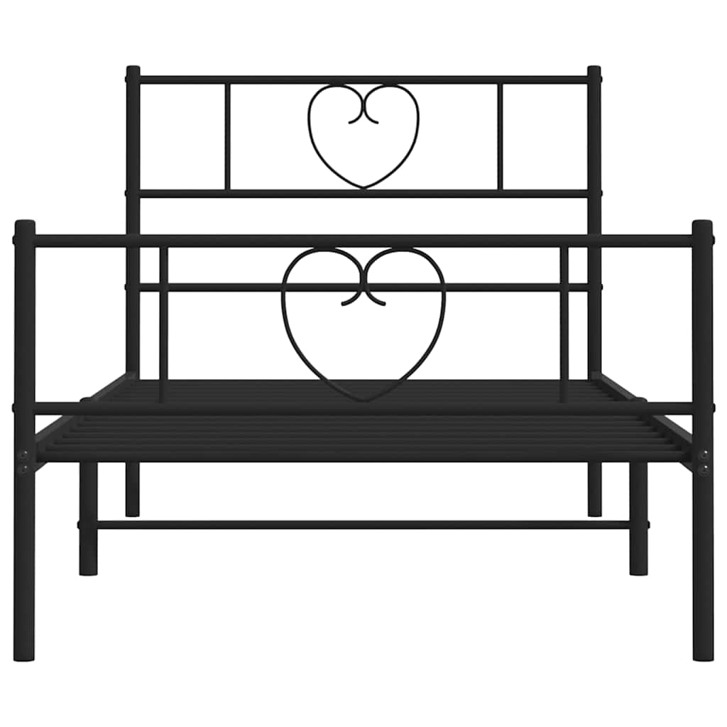 Bedframe met hoofd- en voeteneinde metaal zwart 100x190 cm is nu te koop bij PeponiXL, paradijselijk wonen!