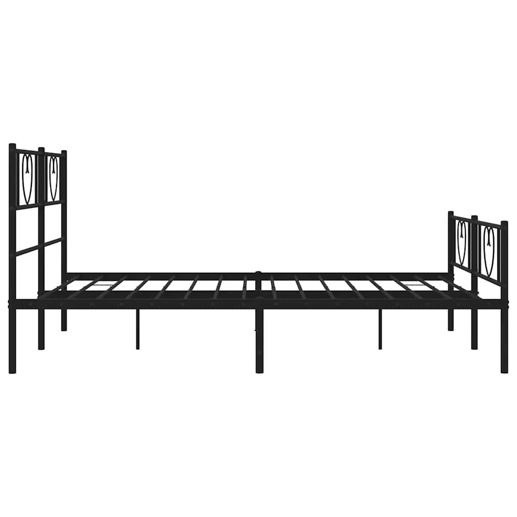 Bedframe met hoofd- en voeteneinde metaal zwart 135x190 cm is nu te koop bij PeponiXL, paradijselijk wonen!