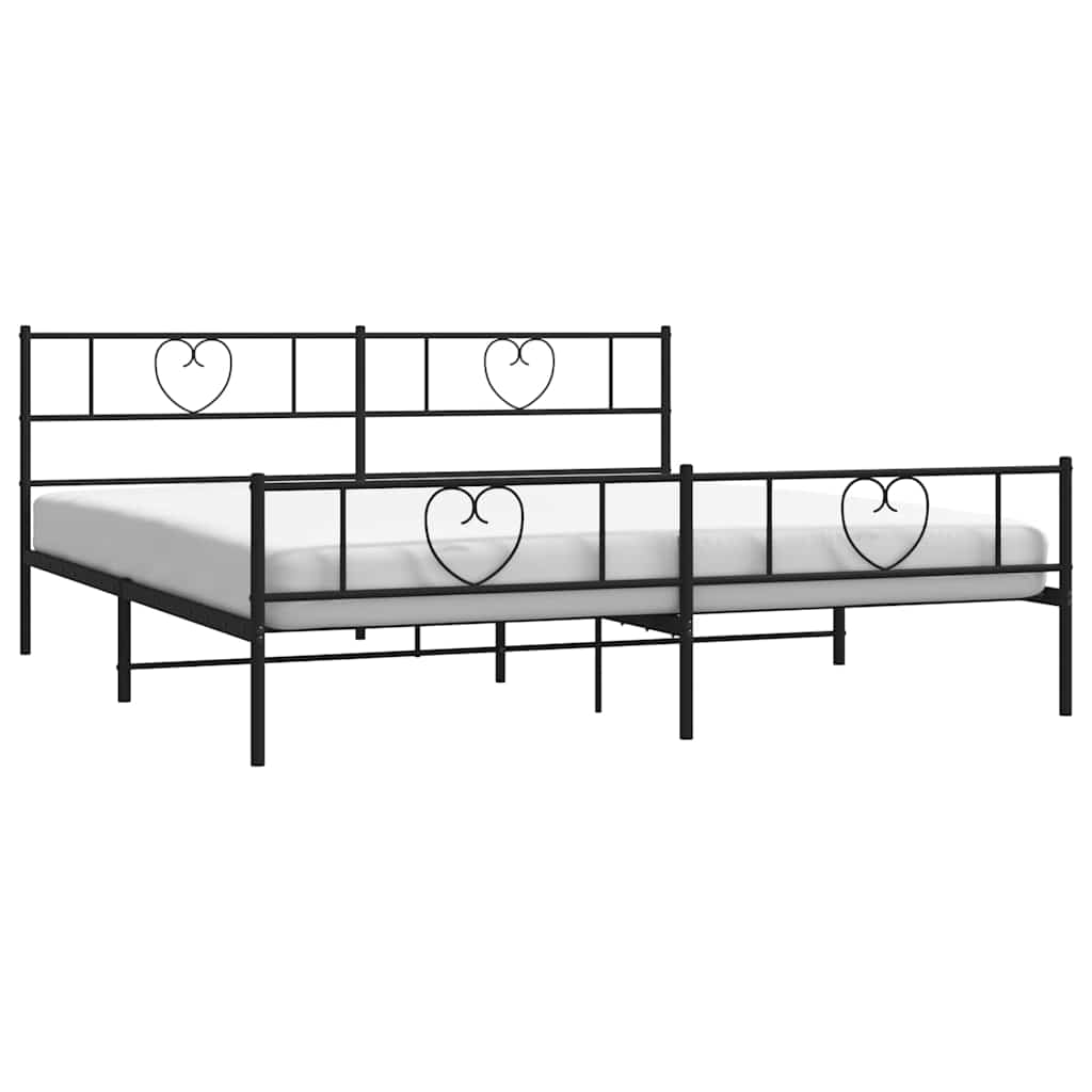Bedframe met hoofd- en voeteneinde metaal zwart 183x213 cm is nu te koop bij PeponiXL, paradijselijk wonen!