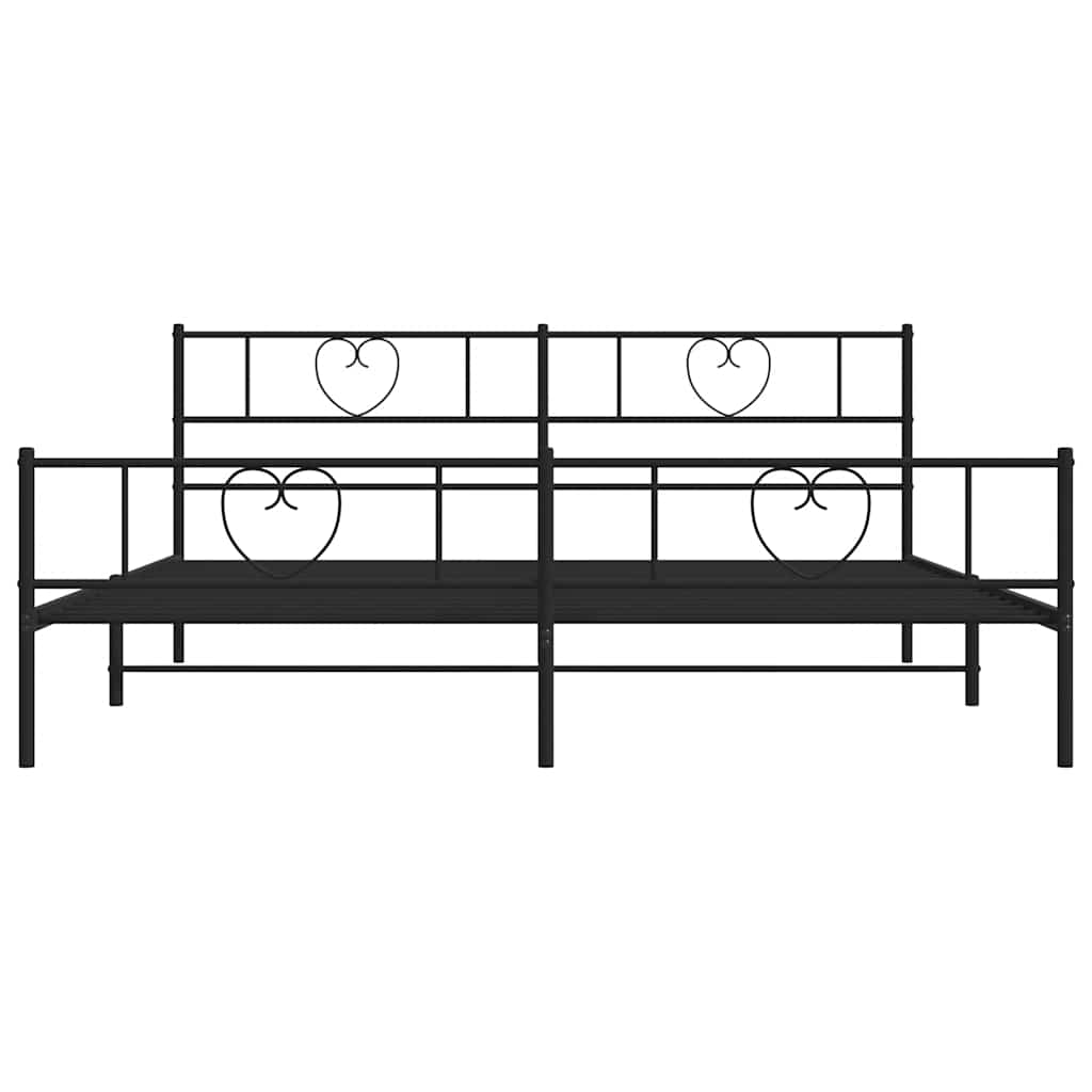 Bedframe met hoofd- en voeteneinde metaal zwart 183x213 cm is nu te koop bij PeponiXL, paradijselijk wonen!